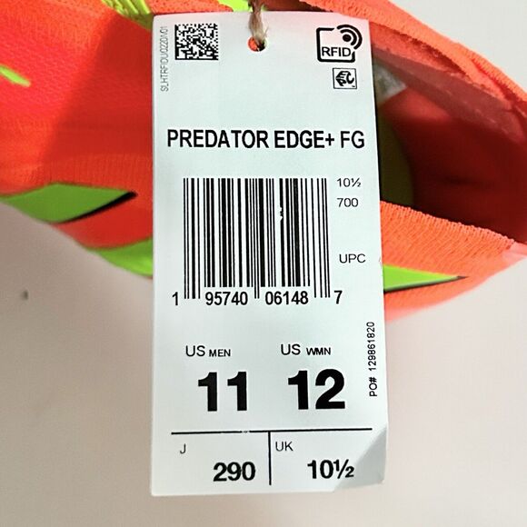 Adidas Predator Edge+ FG “Solar Red Green” Men’s Size 11 Soccer Cleats - Picture 8 of 8